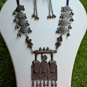 Oxidized black polish long Necklace